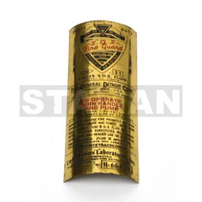 BRASS PLATE, fire extinguisher