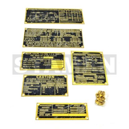 DATA PLATE SET M38A1